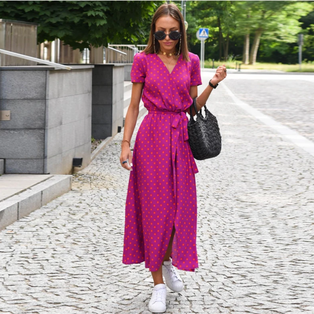 Light Summer Dress - Avery-red-blue-S-The Livary