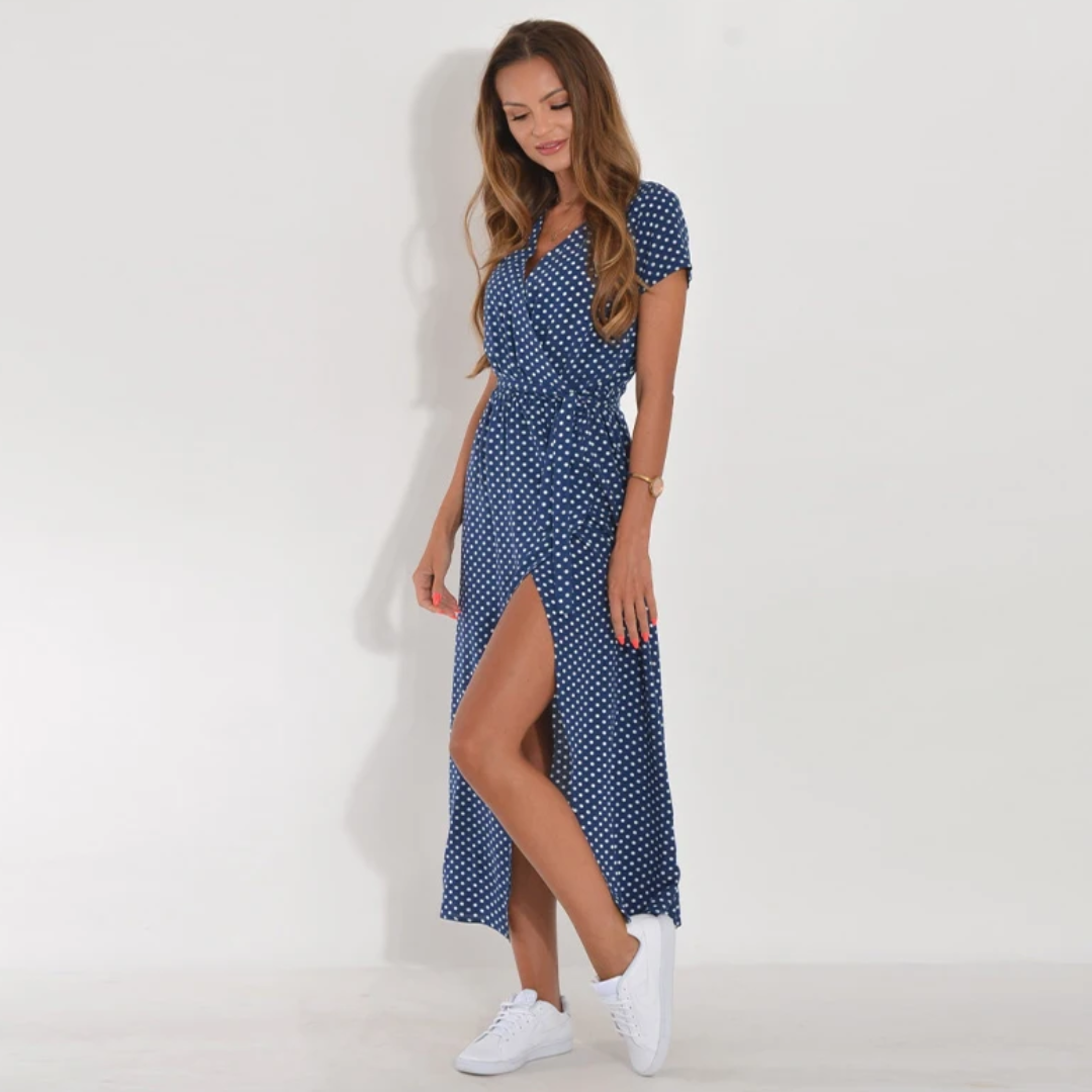 Light Summer Dress - Avery-red-blue-S-The Livary