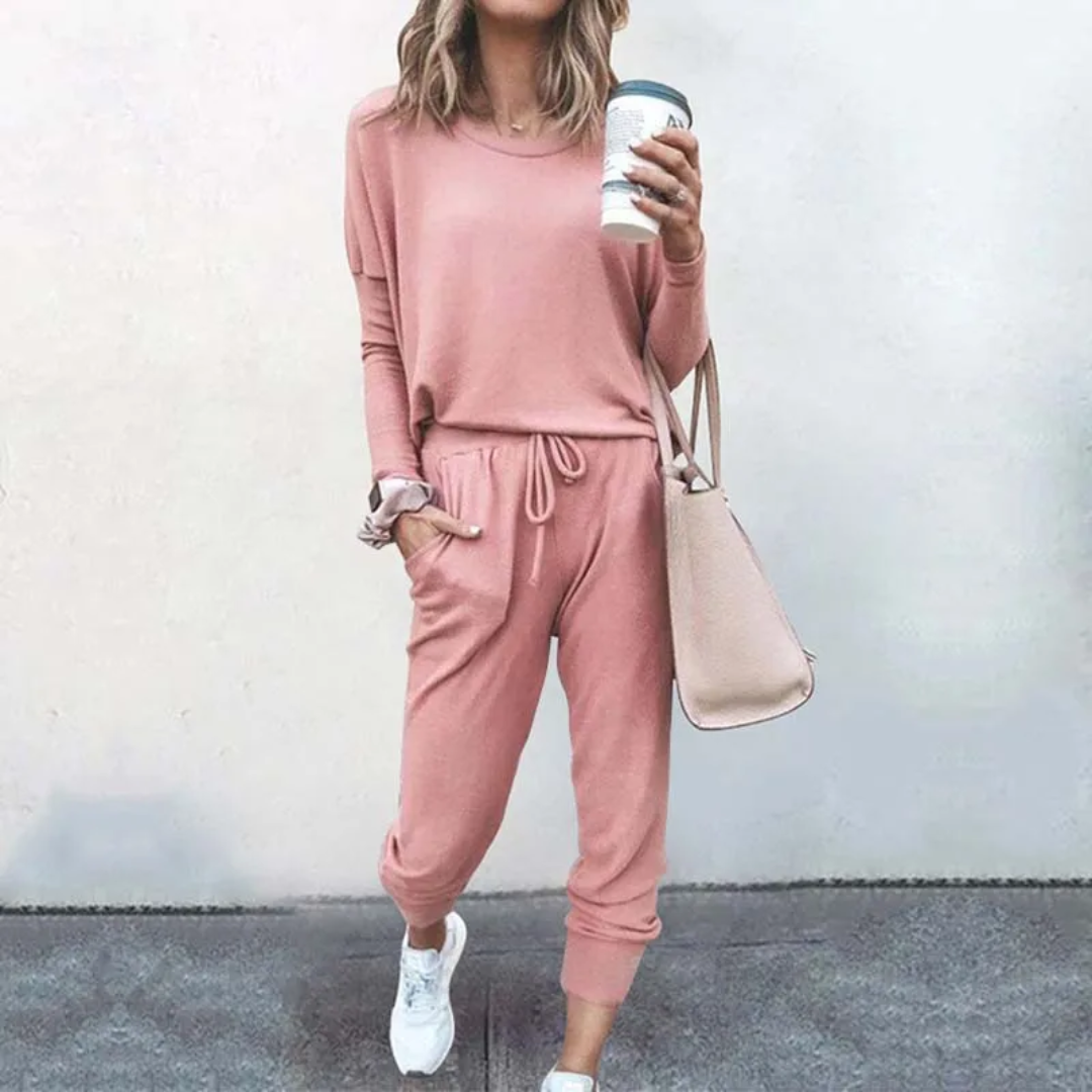 Oversized Ladies Tracksuit - Velana-pink-S-The Livary