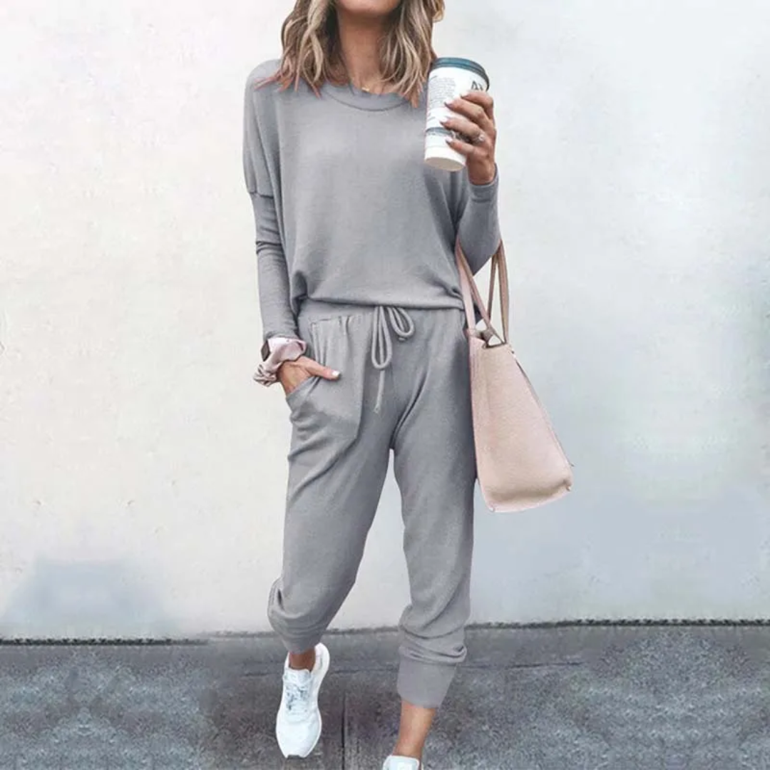 Oversized Ladies Tracksuit - Velana-light grey-S-The Livary
