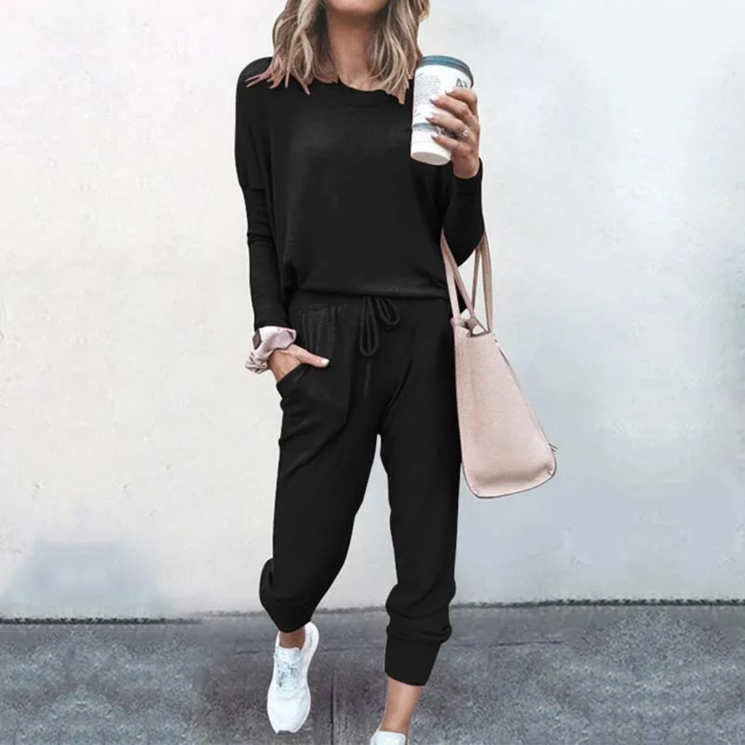 Oversized Ladies Tracksuit - Velana-black-1-S-The Livary