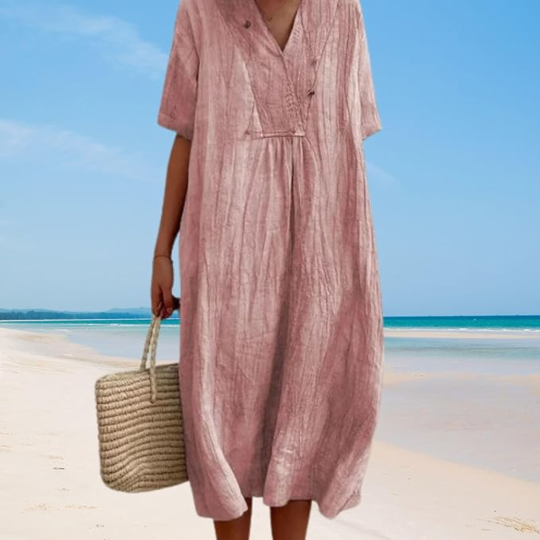 Casual Loose Summer Dress - Lucia-pink-S-The Livary