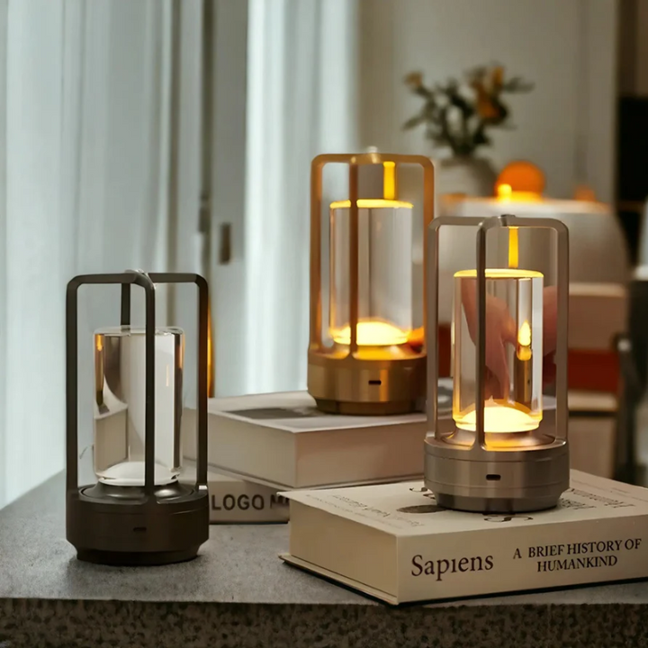 Scandinavian Wireless LED Table Lamp - NordicaGlow-silver-The Livary