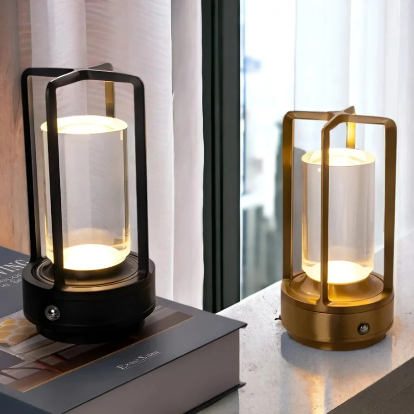 Scandinavian Wireless LED Table Lamp - NordicaGlow-gold-The Livary