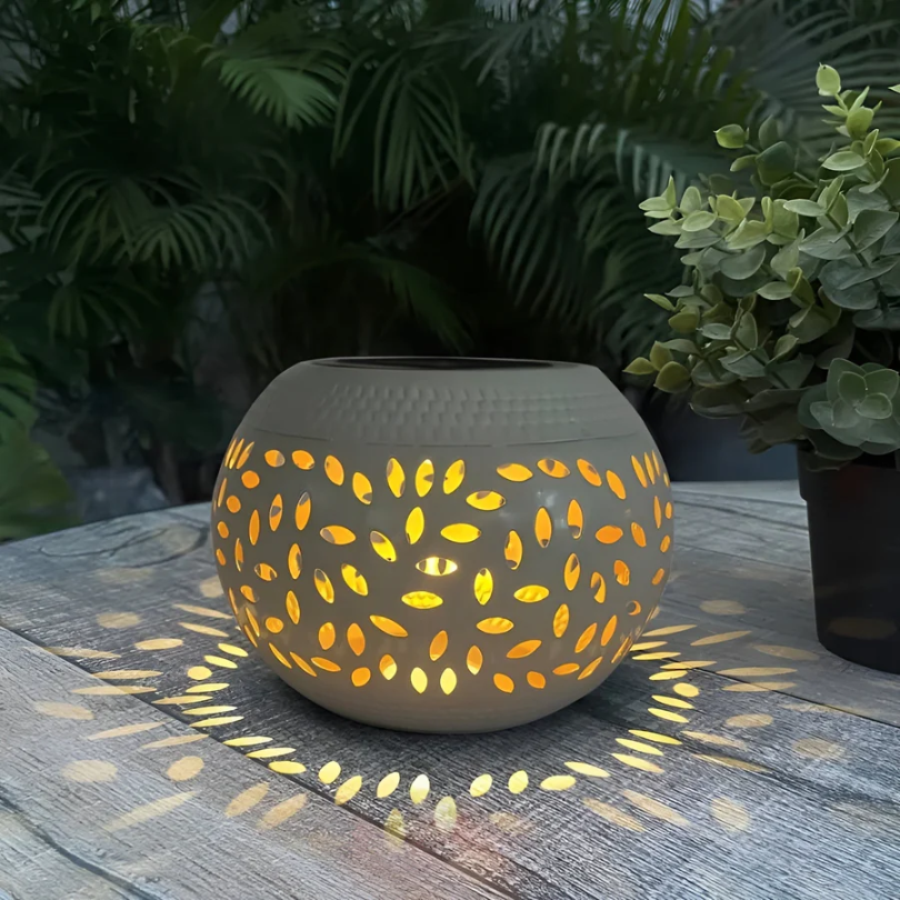 Spotted Solar Garden Lighting - LumoPattern-white-The Livary