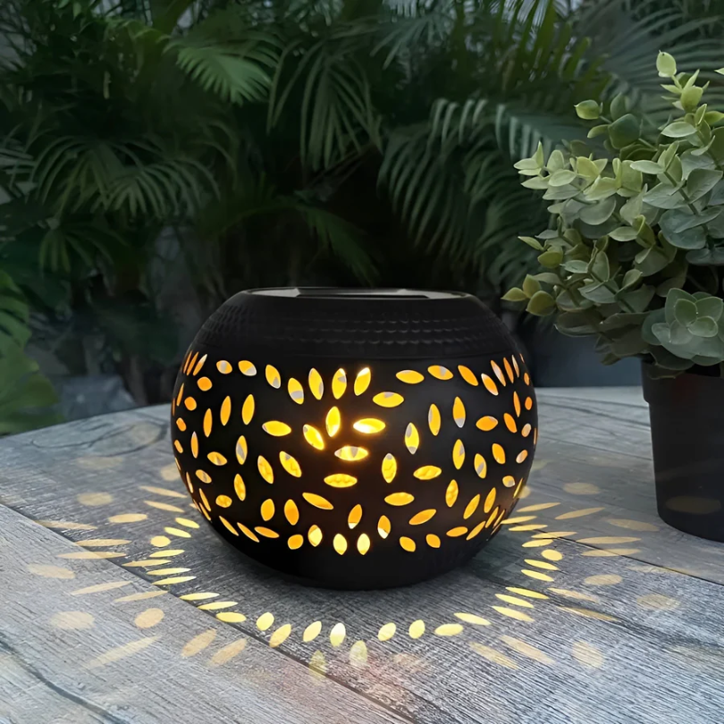 Spotted Solar Garden Lighting - LumoPattern-black-1-The Livary