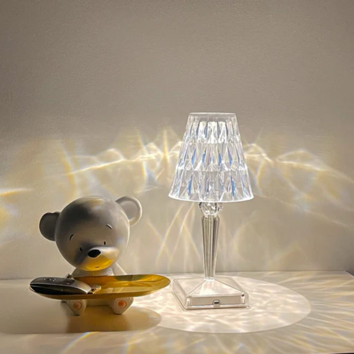 Chic Table Lamp with Crystal Design - CrystalLuxe-transparent-The Livary