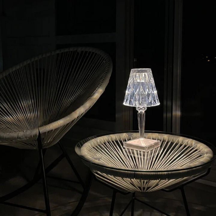 Chic Table Lamp with Crystal Design - CrystalLuxe-transparent-The Livary