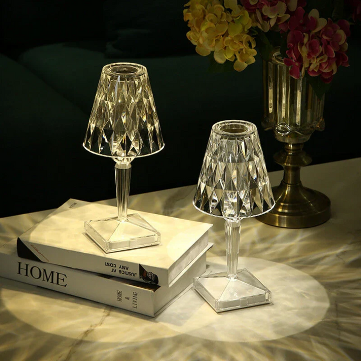 Chic Table Lamp with Crystal Design - CrystalLuxe-transparent-The Livary