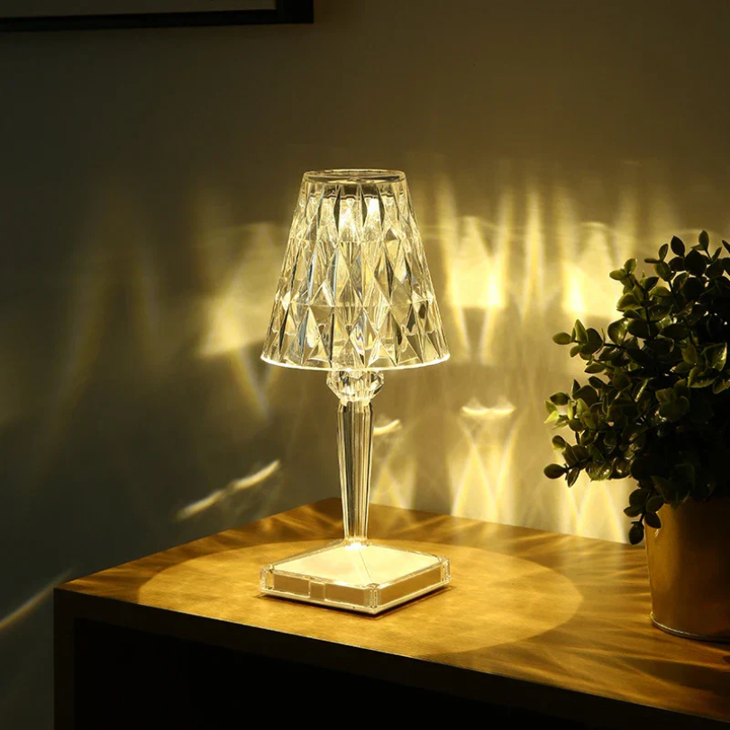 Chic Table Lamp with Crystal Design - CrystalLuxe-transparent-The Livary