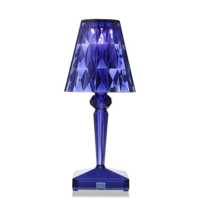 Chic Table Lamp with Crystal Design - CrystalLuxe-blue-The Livary