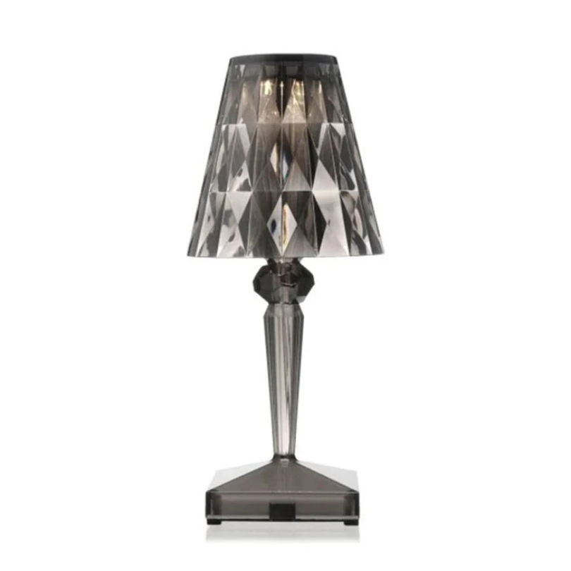Chic Table Lamp with Crystal Design - CrystalLuxe-grey-The Livary