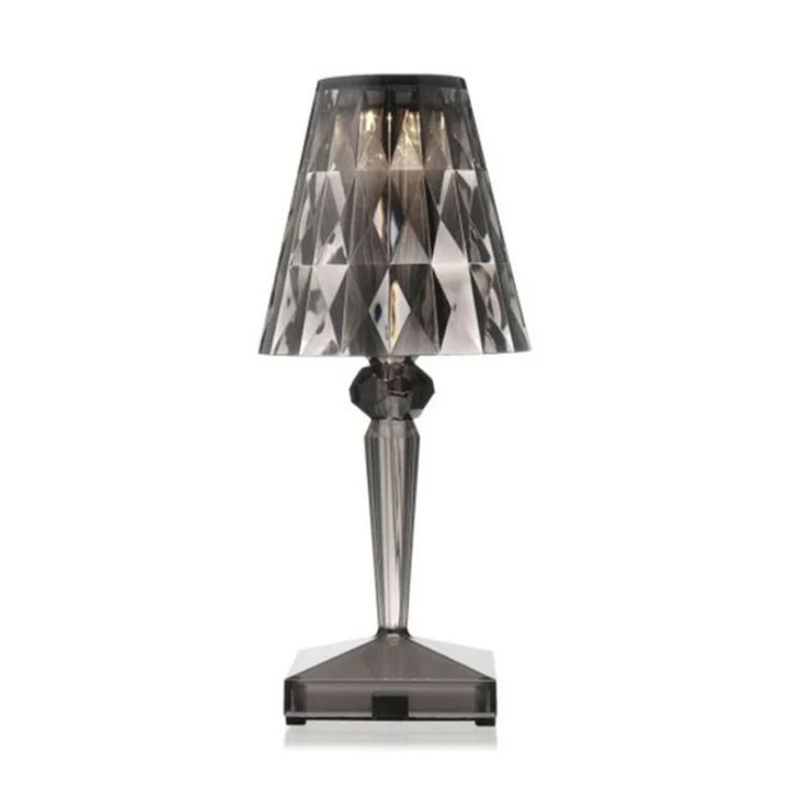 Chic Table Lamp with Crystal Design - CrystalLuxe-grey-The Livary