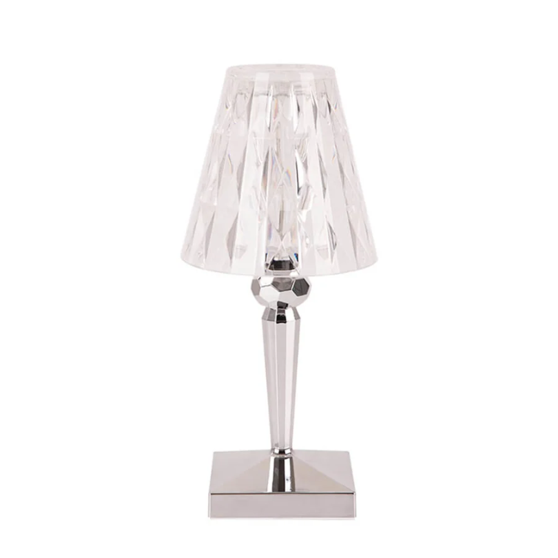 Chic Table Lamp with Crystal Design - CrystalLuxe-silver-The Livary