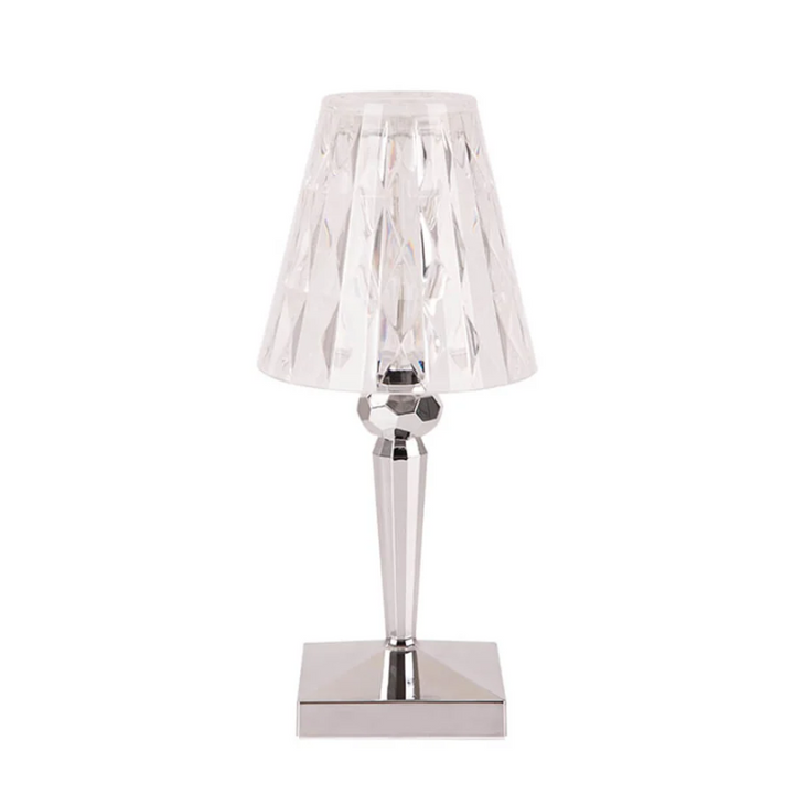 Chic Table Lamp with Crystal Design - CrystalLuxe-silver-The Livary