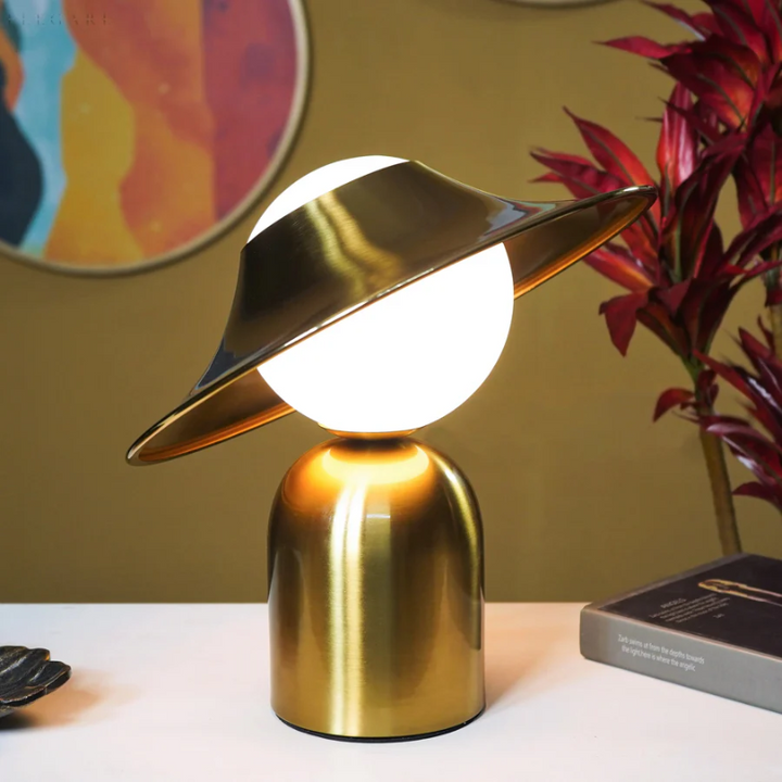 Luxury Metal Table Lamp - GoldAura-The Livary
