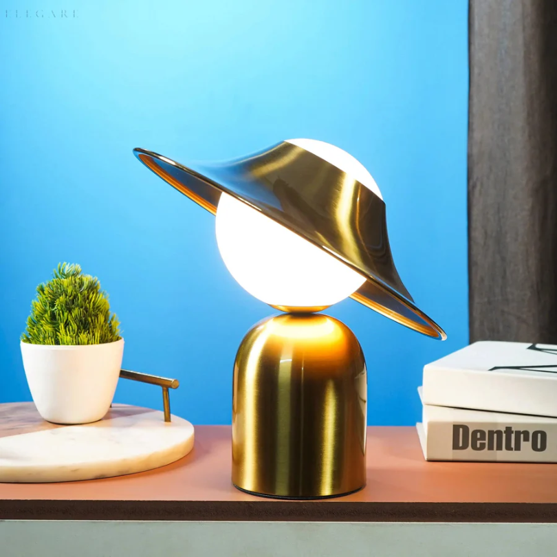Luxury Metal Table Lamp - GoldAura-The Livary