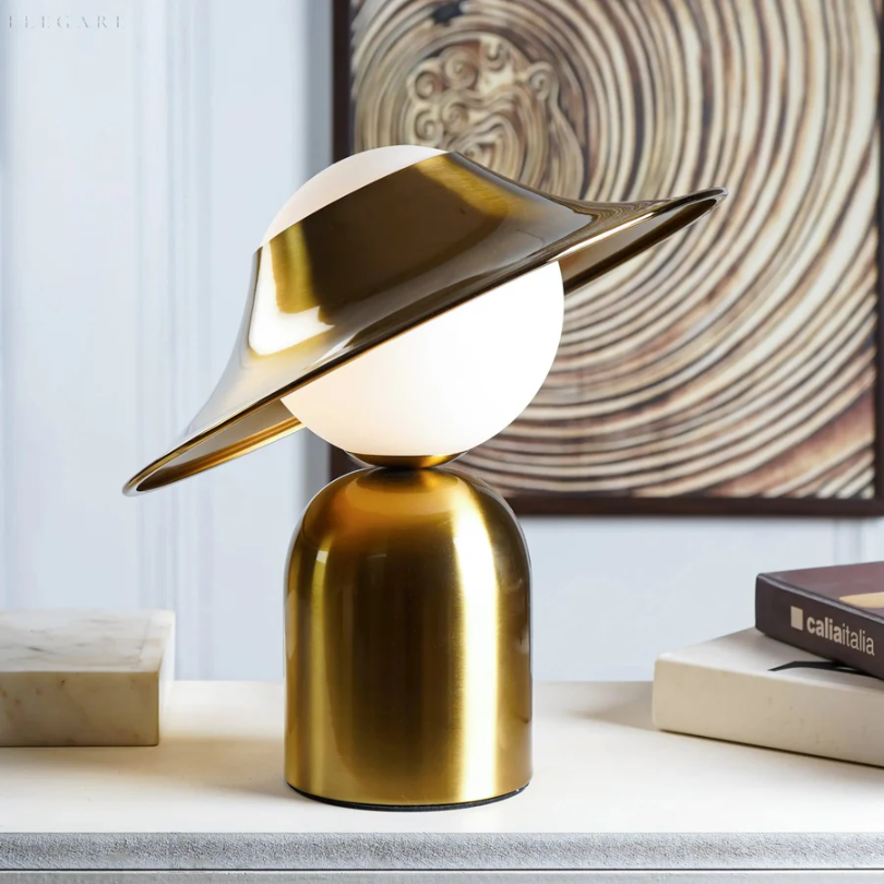 Luxury Metal Table Lamp - GoldAura-The Livary