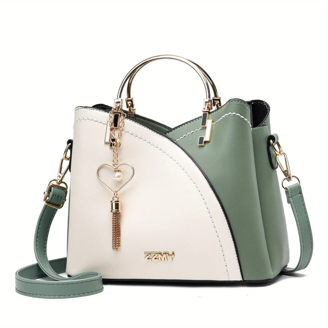 Chic Ladies Handbag - LuxeGrace-green-white-The Livary