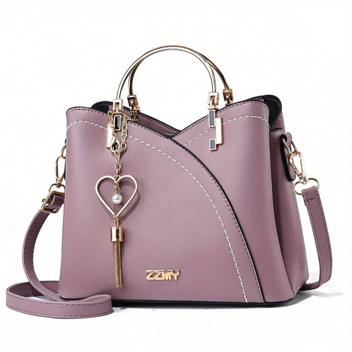 Chic Ladies Handbag - LuxeGrace-dark purple solid color-The Livary