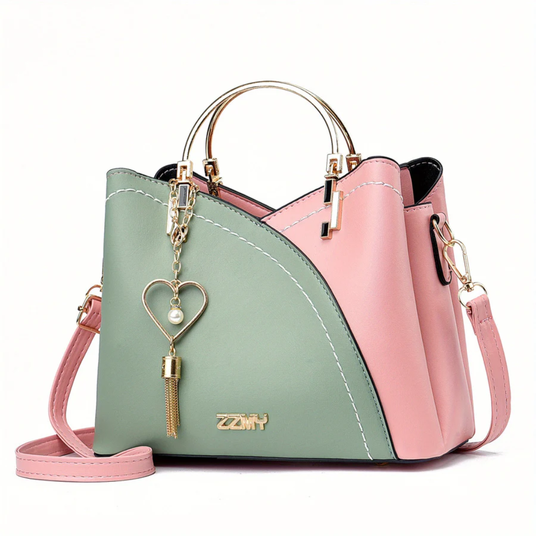 Chic Ladies Handbag - LuxeGrace-pink-green-The Livary