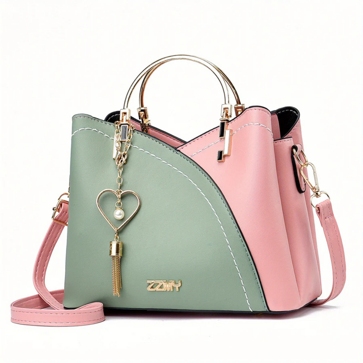Chic Ladies Handbag - LuxeGrace-pink-green-The Livary