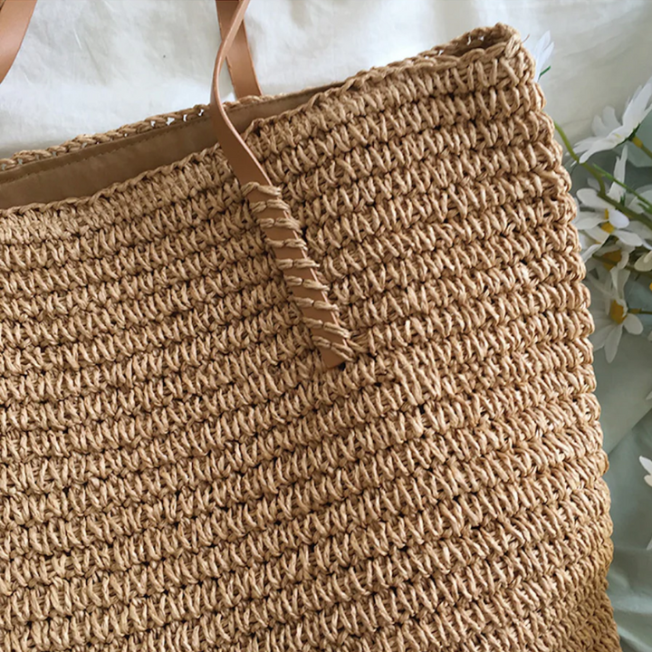 Spacious Handbag with Sturdy Shoulder Strap - TerraWoven-brown-The Livary