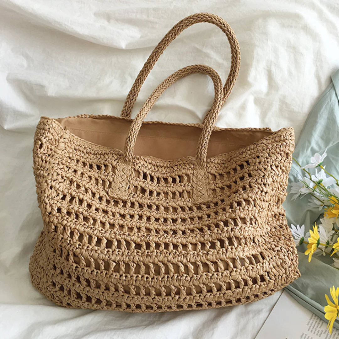 Stylish Woven Handbag for Women - BreezeTote-brown-The Livary