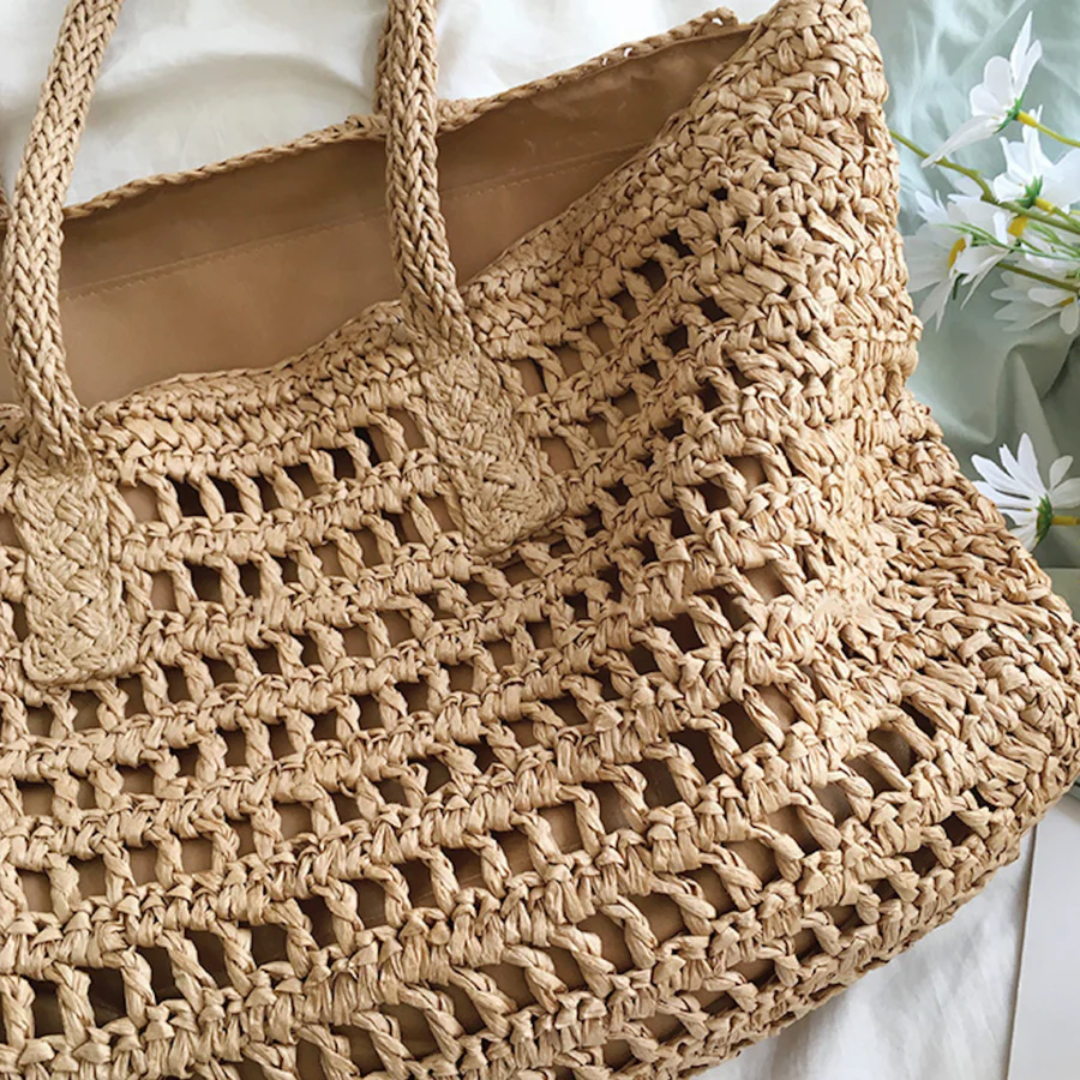 Stylish Woven Handbag for Women - BreezeTote-brown-The Livary