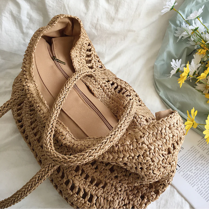 Stylish Woven Handbag for Women - BreezeTote-brown-The Livary