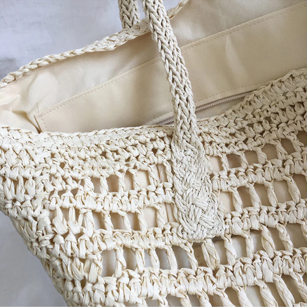 Stylish Woven Handbag for Women - BreezeTote-brown-The Livary