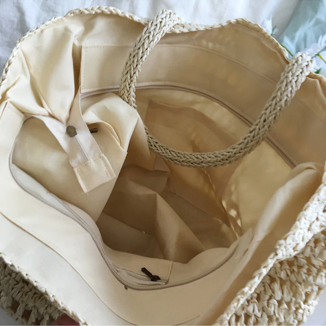 Stylish Woven Handbag for Women - BreezeTote-brown-The Livary