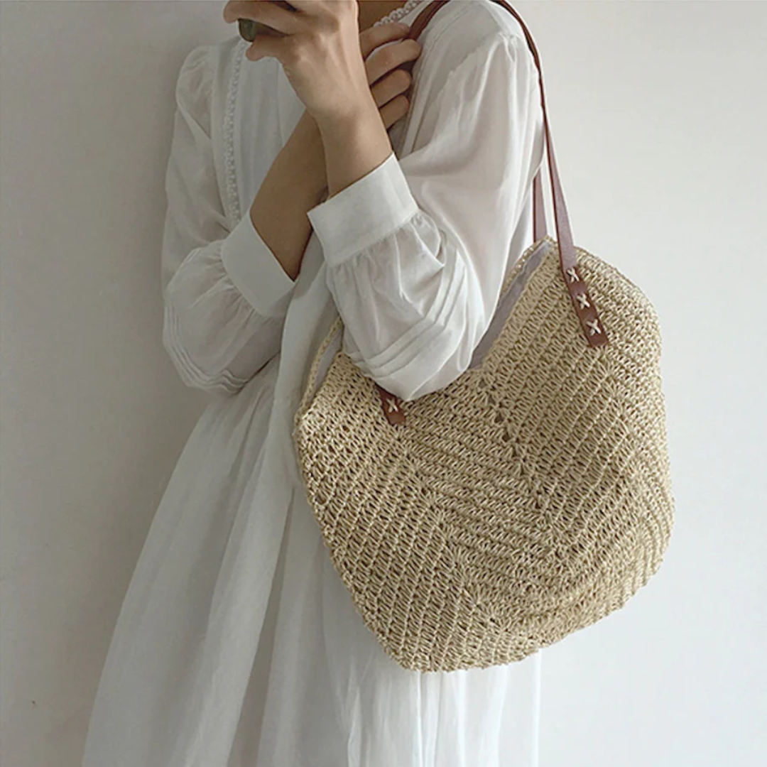 Stylish Shoulder Bag for Women - BreezeWoven-white-The Livary