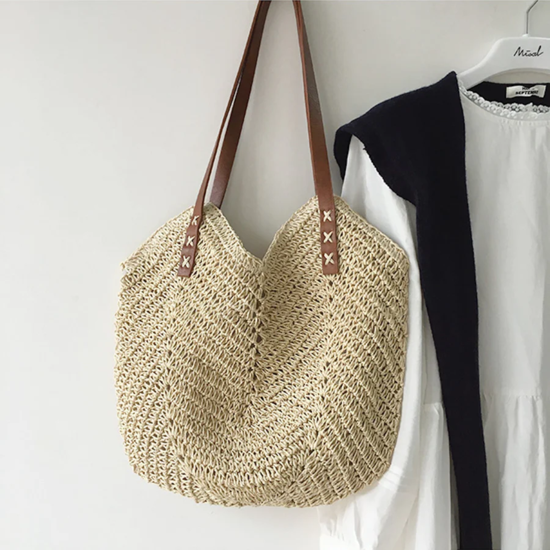 Stylish Shoulder Bag for Women - BreezeWoven-white-The Livary