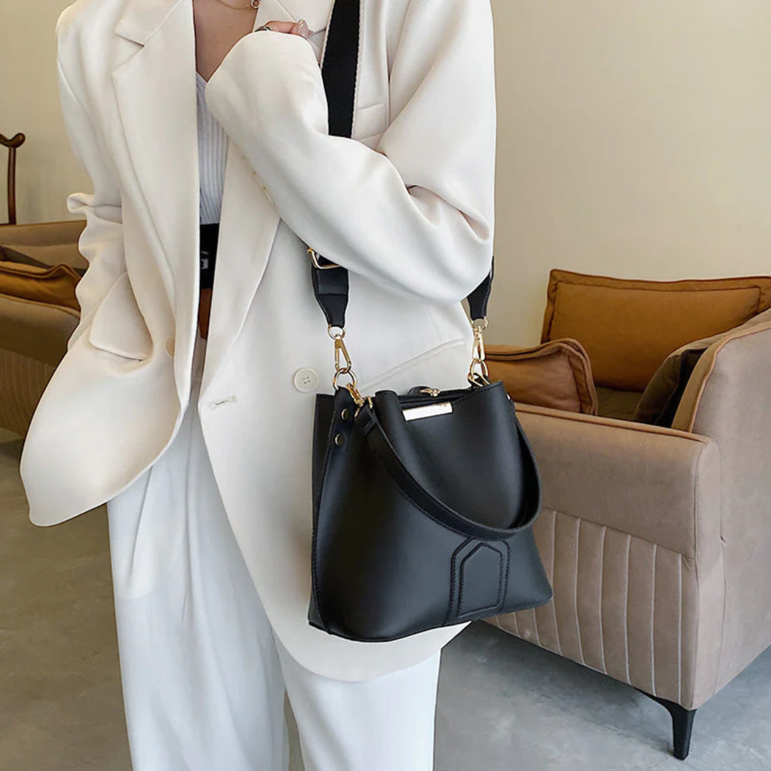 Stylish Premium Leather Shoulder Bag - BellaViva-khaki-The Livary