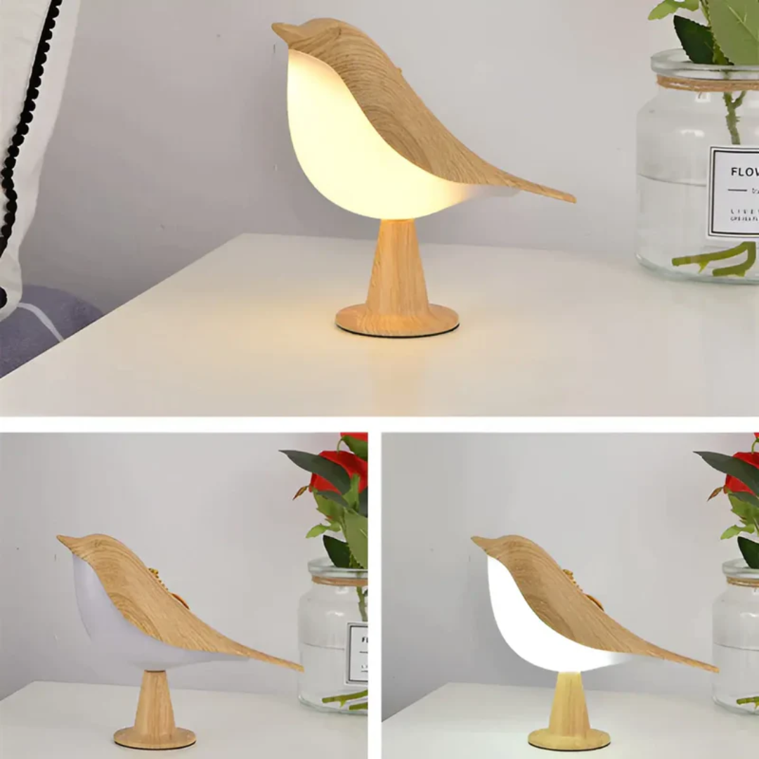 Stylish LED Bird Lamp with Touch Control and Aromatherapy - FeatherGlow-grey-The Livary