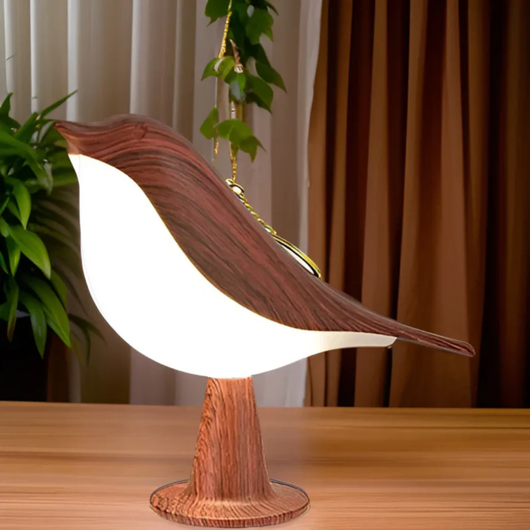 Stylish LED Bird Lamp with Touch Control and Aromatherapy - FeatherGlow-brown-The Livary