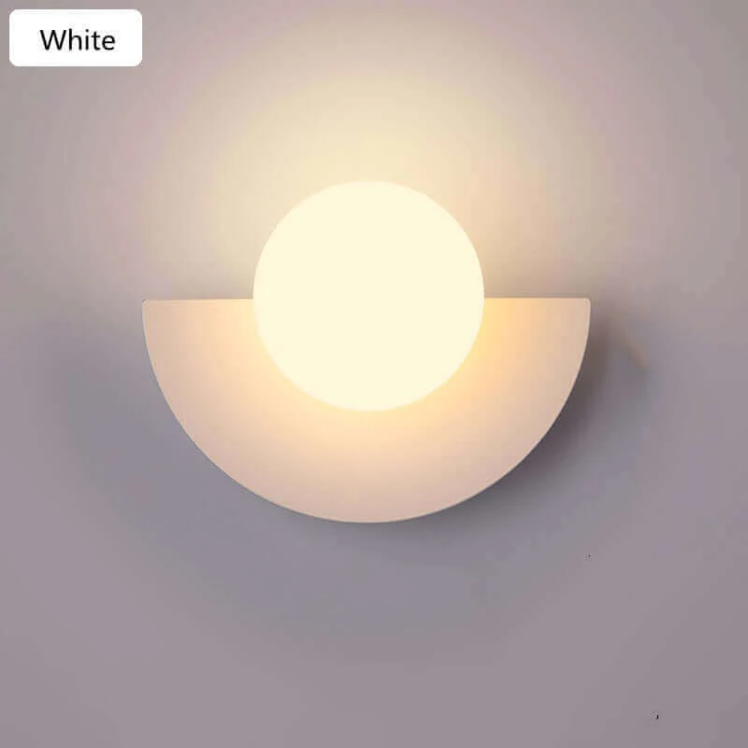 Metal Half Moon Wall Lamp - LunaMetal-white-7.87 x 5.91 inches-Warm Wit (2700-3500k)-The Livary