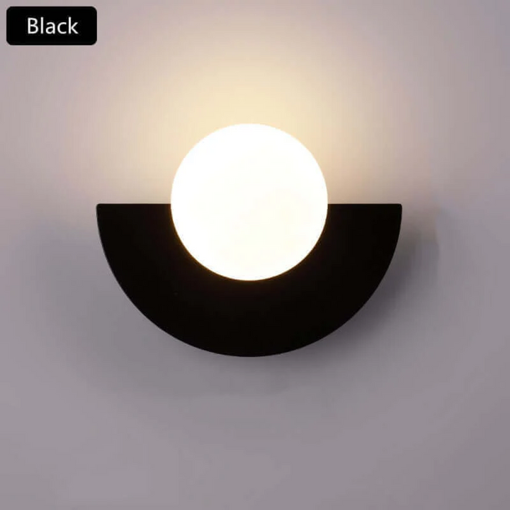 Metal Half Moon Wall Lamp - LunaMetal-black-1-7.87 x 5.91 inches-Warm Wit (2700-3500k)-The Livary