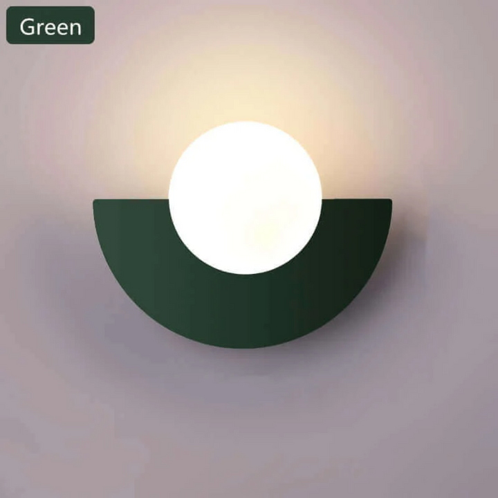 Metal Half Moon Wall Lamp - LunaMetal-green-7.87 x 5.91 inches-Warm Wit (2700-3500k)-The Livary