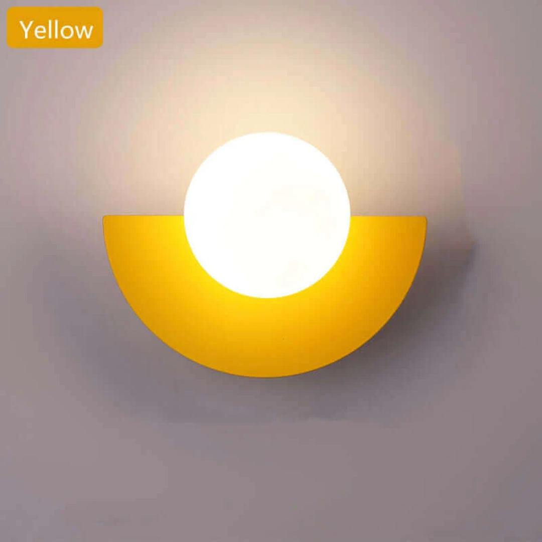 Metal Half Moon Wall Lamp - LunaMetal-yellow-7.87 x 5.91 inches-Warm Wit (2700-3500k)-The Livary