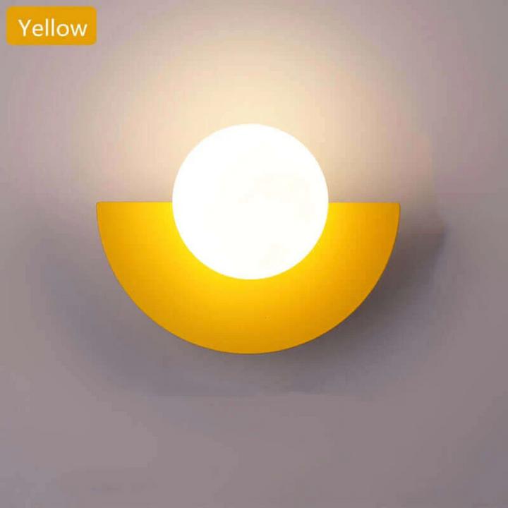 Metal Half Moon Wall Lamp - LunaMetal-yellow-7.87 x 5.91 inches-Warm Wit (2700-3500k)-The Livary