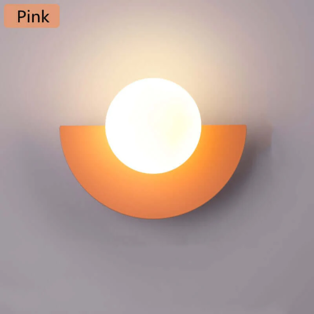 Metal Half Moon Wall Lamp - LunaMetal-pink-7.87 x 5.91 inches-Warm Wit (2700-3500k)-The Livary