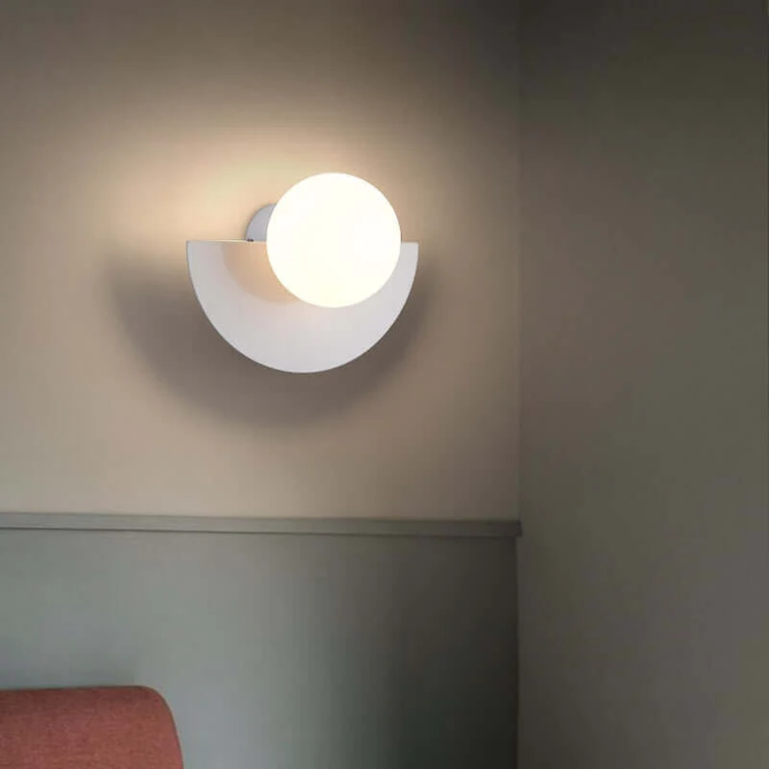 Metal Half Moon Wall Lamp - LunaMetal-red-7.87 x 5.91 inches-Warm Wit (2700-3500k)-The Livary