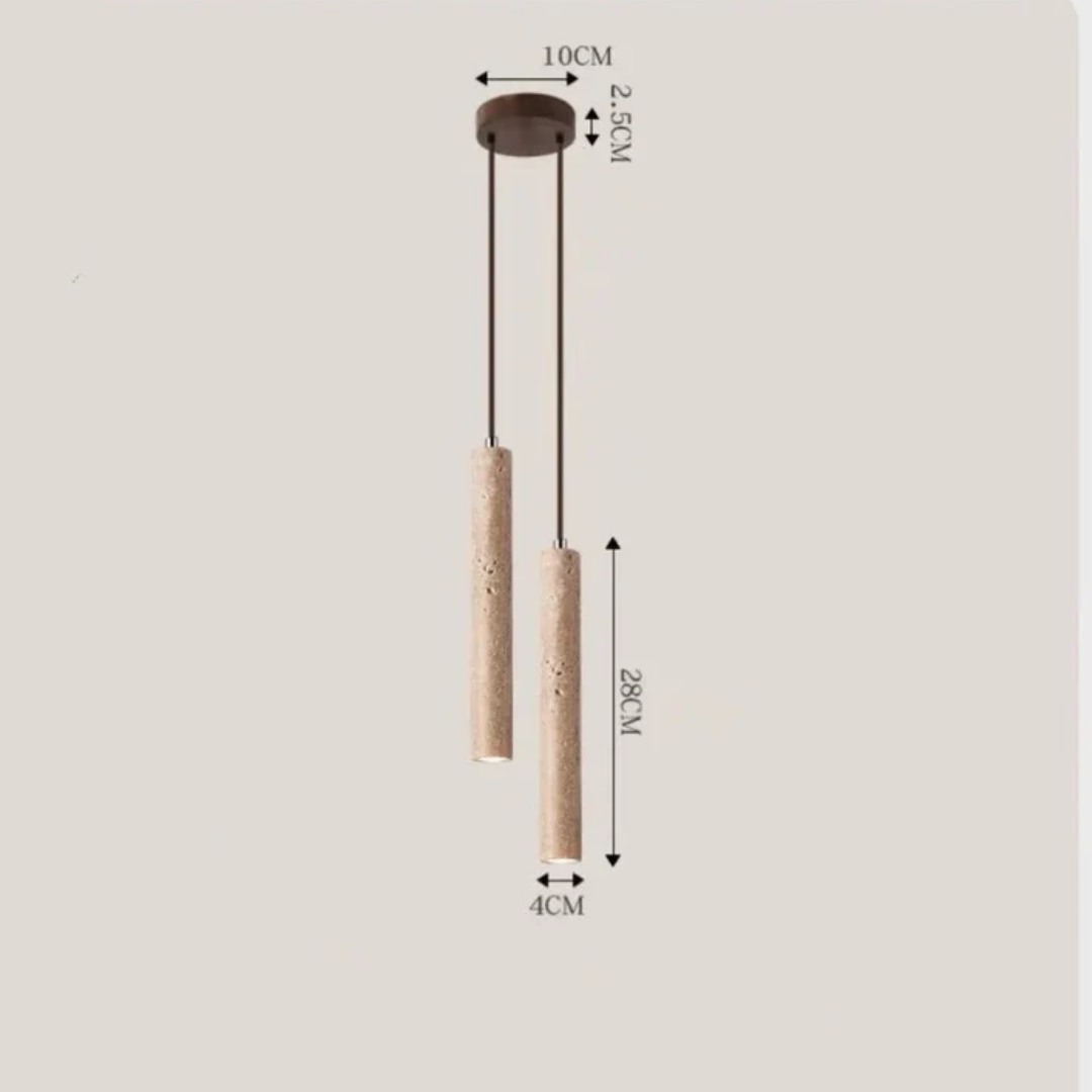 Minimalist Travertine Wabi-Sabi Style LED Chandelier - LumoLine