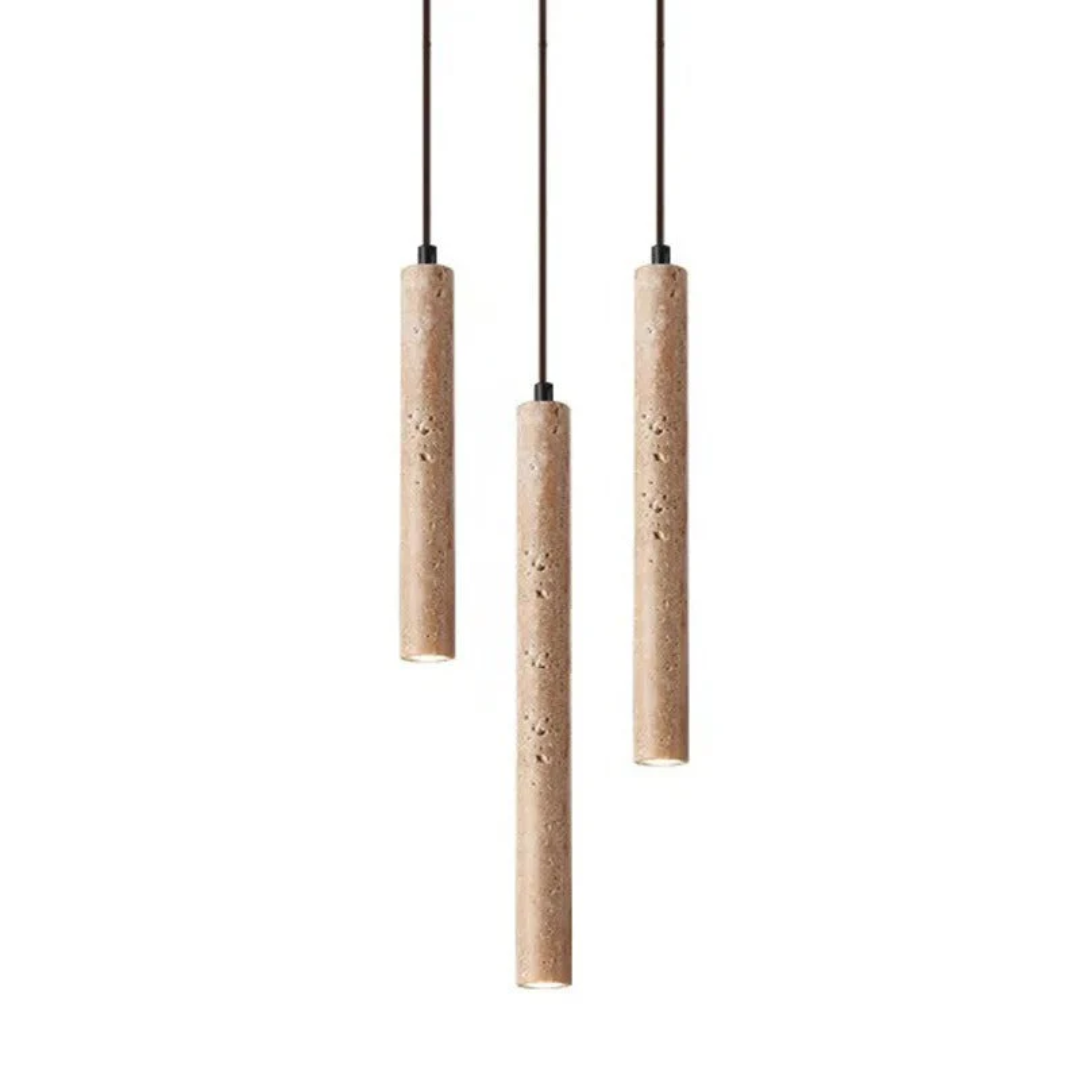 Minimalist Travertine Wabi-Sabi Style LED Chandelier - LumoLine