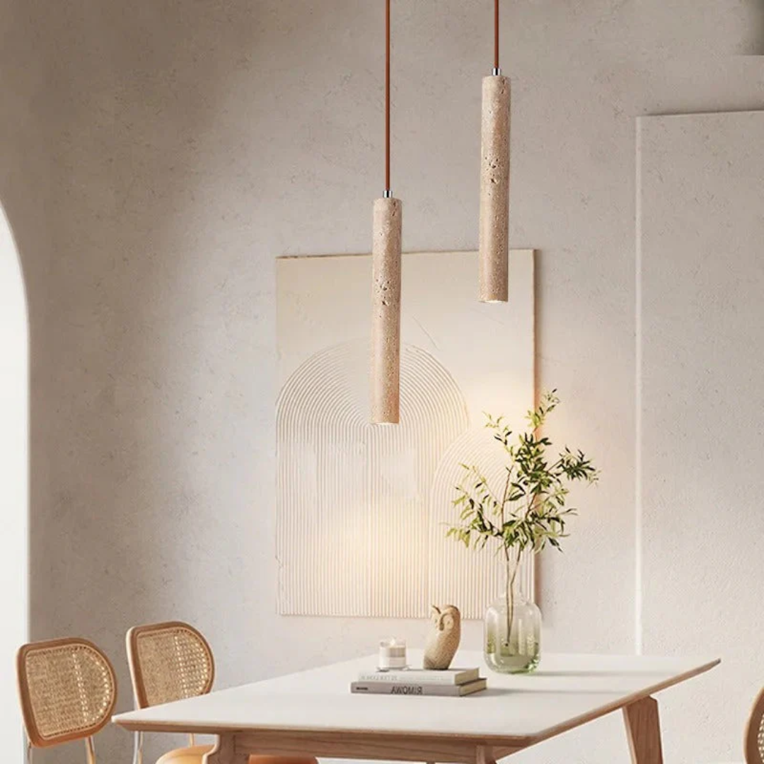 Minimalist Travertine Wabi-Sabi Style LED Chandelier - LumoLine