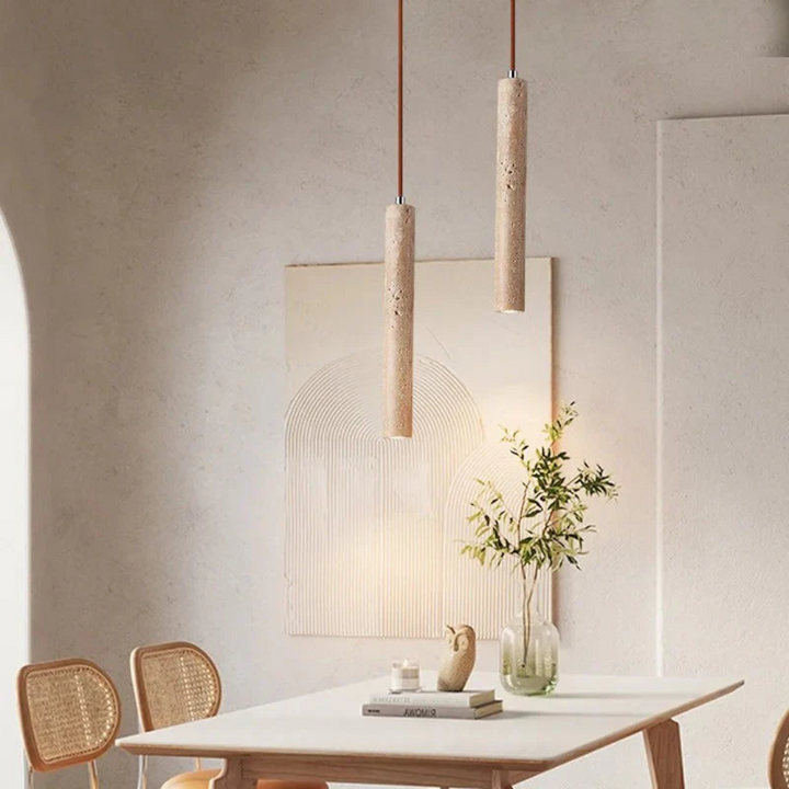 Minimalist Travertine Wabi-Sabi Style LED Chandelier - LumoLine