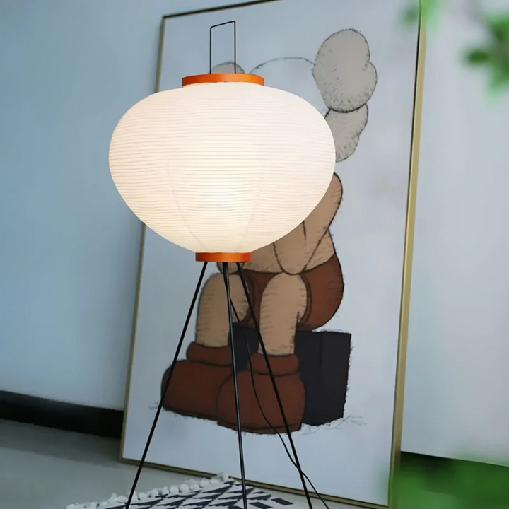 Wabi-Sabi Standing LED Lamp made of Rice Paper - ZenAura-The Livary