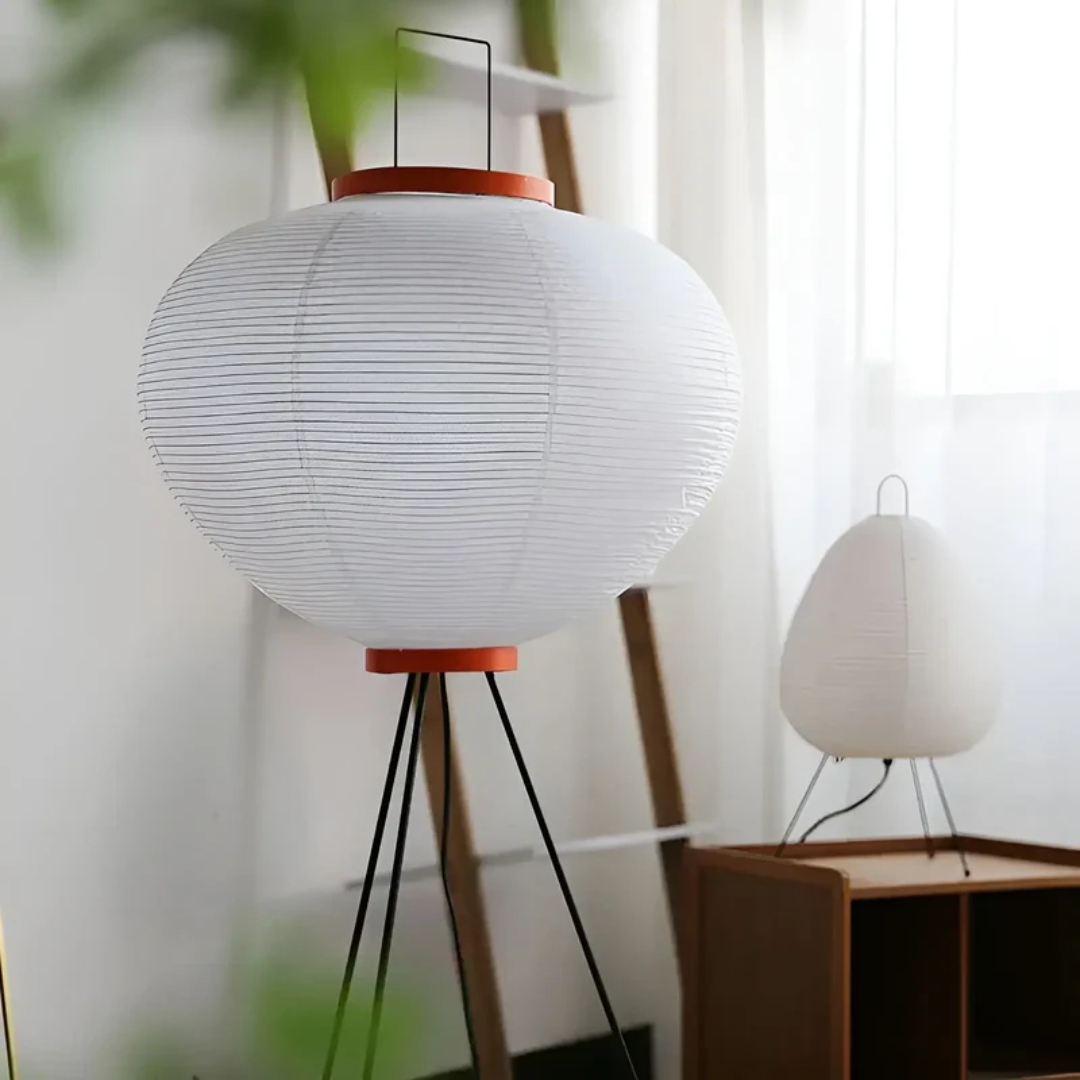 Wabi-Sabi Standing LED Lamp made of Rice Paper - ZenAura-The Livary